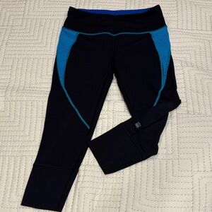 Victoria's Secret Black Leggings with Blue Accents